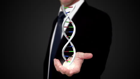 Mann-Hält-DNA-In-Der-Hand