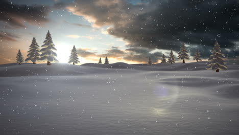 Animation-of-Santa-walking-by-in-beautiful-landscape
