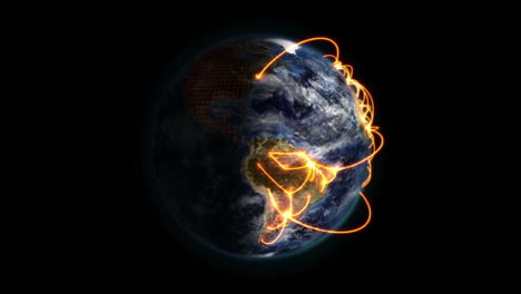 Animierte-Erde-Mit-Orangefarbenen-Linien-Und-Wolken,-Bild-Von-Nasa.org,-Keine-Sterne.