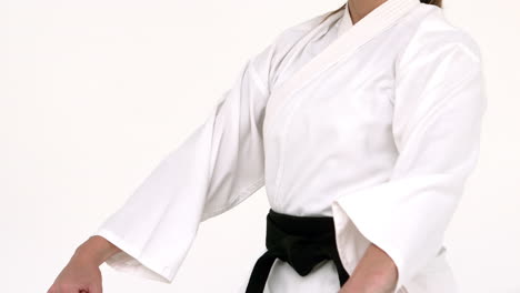 Woman-practising-karate