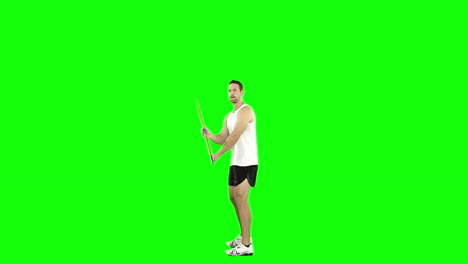 Athlete-man-practising-javelin-throwing