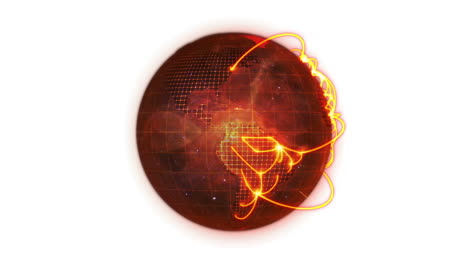 Animated-orange-Earth-globe-spinning