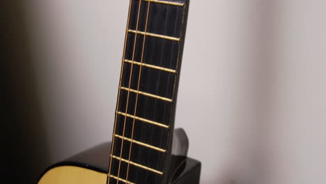 Close-up-view-of-guitar-in-slow-motion-