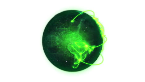 Animated-green-planet-globe-spinning-on-itself