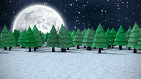 Animation-Vom-Weihnachtsmann,-Der-Im-Wald-Vorbeigeht
