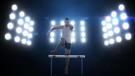Sportsman-is-practising-hurdles-