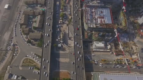 Aerial-view-of-highway-in-city