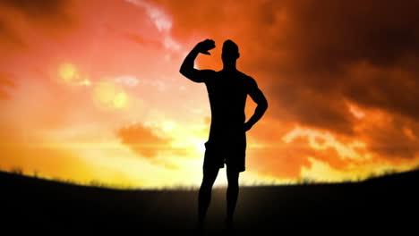 Silhouette-of-an-athlete-greeting-people