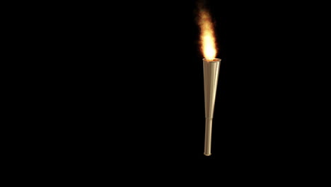 Animation-of-Olympic-torch-being-torched-on-black-background