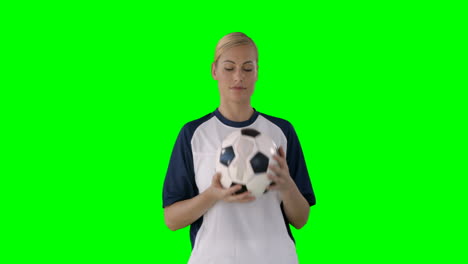 A-woman-playing-with-a-ball