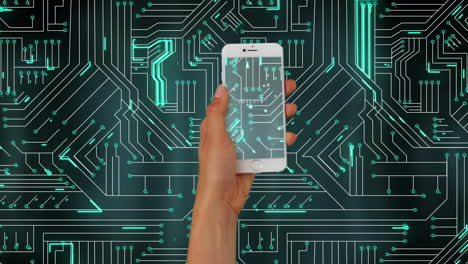 Futuristic-circuit-board-on-smartphone