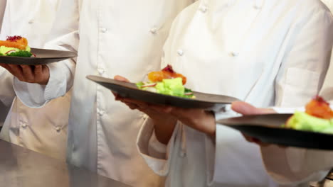 Team-of-chef-presenting-their-plate