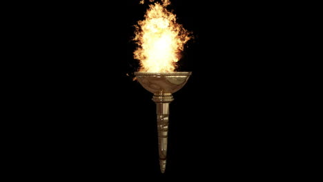 Animation-of-Olympic-torch-being-torched