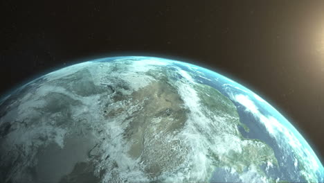Vista-Satelital-De-La-Tierra-Y-El-Sol