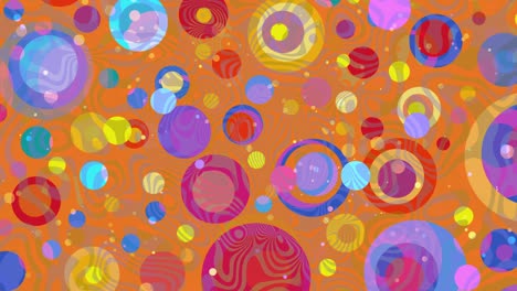 Abstrakter-Hintergrund-–-Hypnotische-Rotierende-Kreise-In-Kräftigem-Lila-Und-Orange-–-Wirbelnde-Kaleidoskopische-Bewegung:-Faszinierende-Pop-Art-Muster-Mit-Lebendigen-Farben