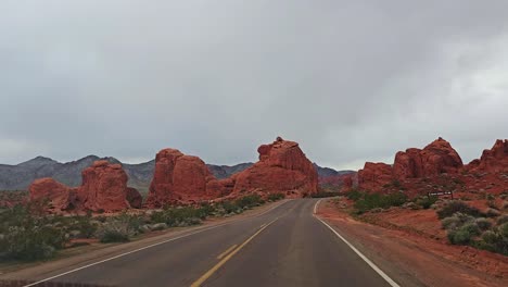 Scenic-Road-Trip-with-POV-Along-Northshore-Road-Route-167-Toward-Valley-of-Fire,-Nevada,-USA