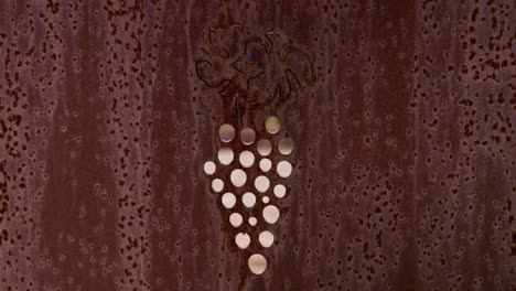 Abstract-wine-bottle-and-glass-silhouette-art-with-splash-patterns-on-a-wooden-background