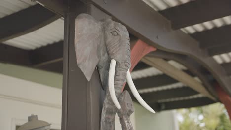 A-clip-of-an-elephant-head-sculpture-being-used-as-decoration