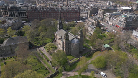 Parish-Church-of-St-Cuthbert-in-Central-Edinburgh-Aerial-Orbit
