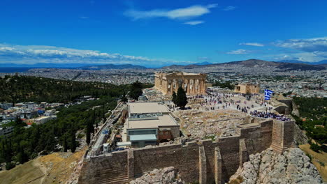 Parthenon-Und-Die-Umliegende-Stadt-Athen-Von-Oben