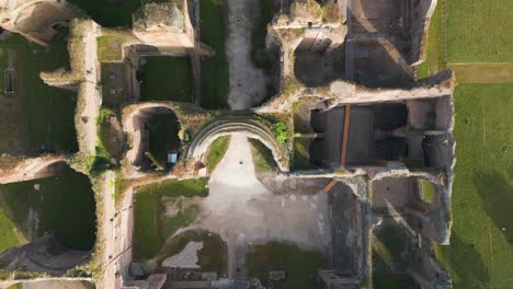 Terme-di-Caracalla---Ancient-Roman-Ruins---Top-Down-Aerial-View