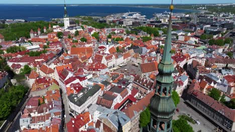 Drohne-Fliegt-Von-Der-Altstadt-Von-Tallinn-Weg-Und-Enthüllt-St