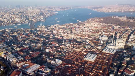 Amplia-Panorámica-Del-Horizonte-De-Estambul.