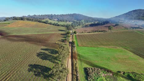 Pinnacle-Lane-Elevado-En-El-Valle-De-Yarra-Cerca-De-Yarra-Glen-Y-Humo-De-Una-Quema-Con-Niebla-Más-Allá