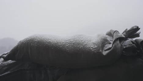 The-closeup-view-of-war-trenches-sandbags-with-snowfall-from-ww1-history