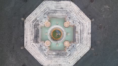 Fountain-of-Santa-Maria-in-Trastevere---Top-Down-Aerial-View