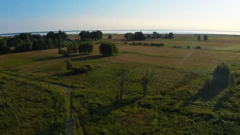 Aerial-View-of-Slovansky-Slovincian-National-Park-on-Baltic-Coast-Near-Leba,-Poland