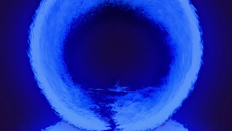 Animation-of-blue-circle-on-black-background