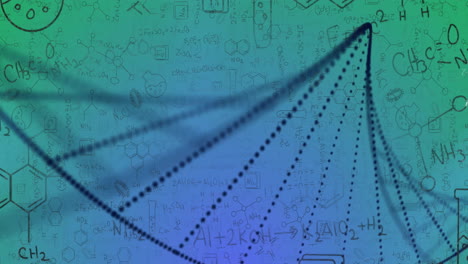 Animation-of-dna-strand-and-shapes-over-chemical-equations