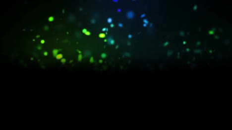 Animation-of-glowing-light-spots-moving-over-black-background