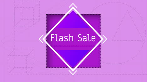 Animation-of-flash-sale-text-over-pattern-background