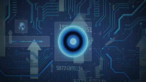 Animation-of-scope-scanning-and-data-processing-with-computer-circuit-board-on-black-background