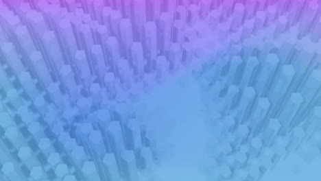 Animation-of-pulsating-block-on-purple-to-blue-background