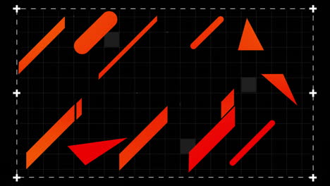 Animation-Eines-Weißen-Rahmens-Und-Roter-Formen-Auf-Schwarzem-Hintergrund