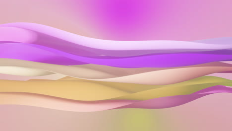 Animation-Von-Farbverlaufsschichten-Von-Rosa-Nach-Gelb,-Die-über-Einem-Hintergrund-Mit-Farbverlauf-Winken