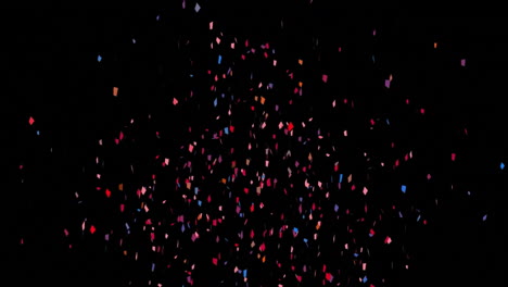 Animation-of-confetti-falling-over-black-background