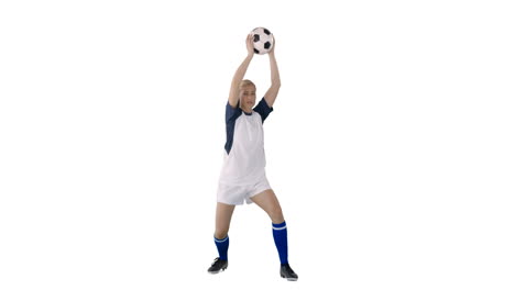 Sportswoman-is-playing-football-