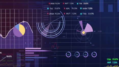 Animation-Der-Finanzdatenverarbeitung-Auf-Dunklem-Hintergrund