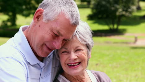 Pareja-Mayor-Relajándose-Juntos-En-El-Parque