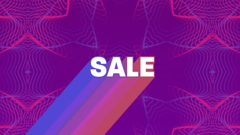 Animation-of-sale-text-over-vibrant-pattern-background