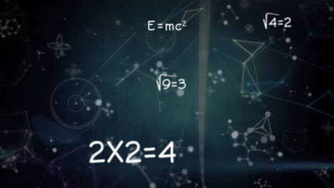 Animation-Der-Mathematischen-Datenverarbeitung-Auf-Dunklem-Hintergrund