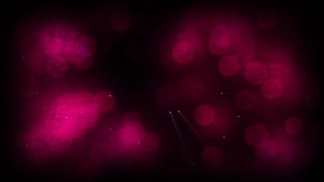 Animation-of-light-spots-and-red-shapes-on-black-background