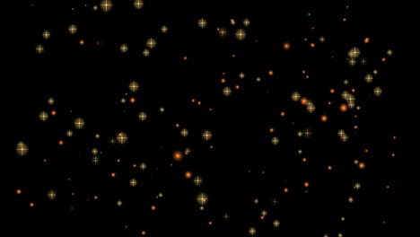 Animation-Von-Gelben-Lichtpunkten-Auf-Schwarzem-Hintergrund