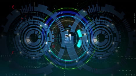 Animation-of-loading-circle-with-percents-over-scope-scanning