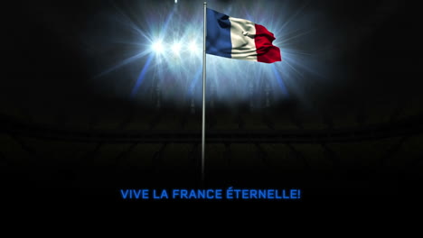 Animation-of-vive-la-france-eternelle-text-with-french-flag