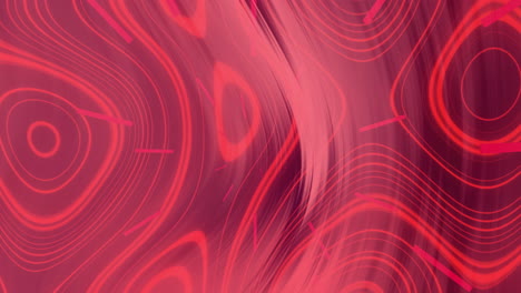 Animation-of-red-shapes-and-trails-moving-on-black-background